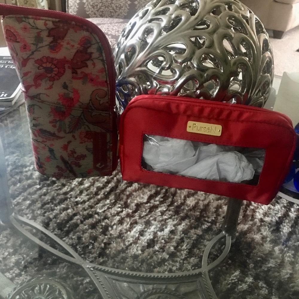 Camouflage and PurseN Red Cosmetic Bags SOLD AS A PAIR!!!!!